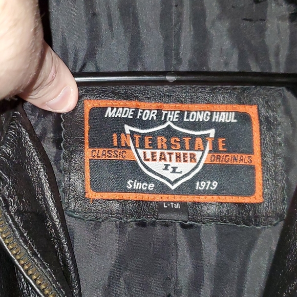 Leather jacket with zip in liner/large tall size! - Picture 2 of 6